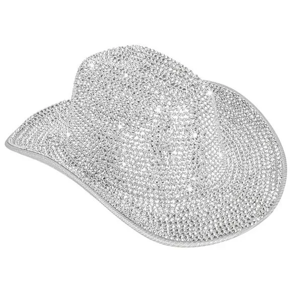 NWT Sparkling Bling Rhinestone Barbie Pink Cowboy Hat Halloween Costume … - Picture 6 of 8